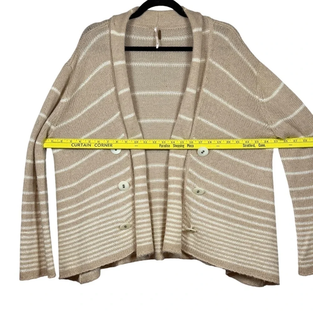FREE PEOPLE We The Free Trapeze Open Front Cardigan, Cream/White, Wool Blend, L